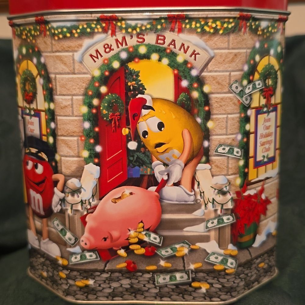 M&M‎ Brand Christmas Village series Bank #17 Collectible Tin